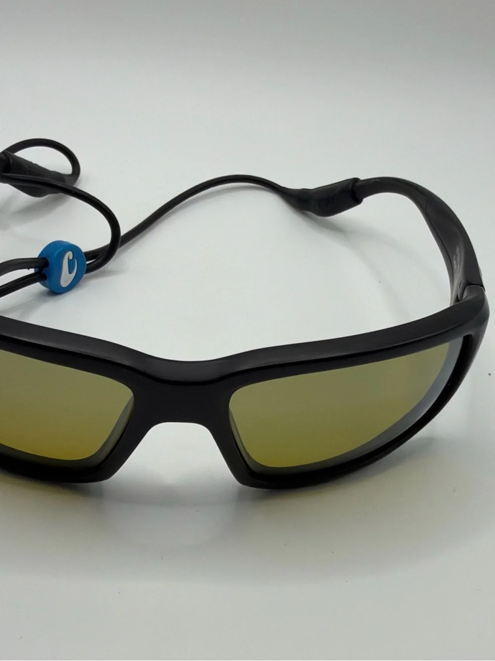 Costa Black Frame Sunglasses with Yellow Lenses